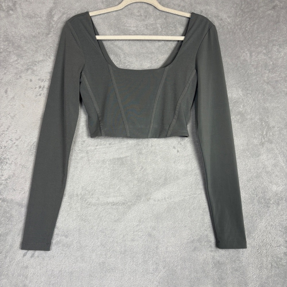 Dynamite Long Sleeve Crop Top Corset‎ Square Neck Small Festival Party